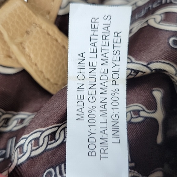 Tignanello Pebbled Leather Color Block Shoulder Bag Navy & Tan - Picture 16 of 16